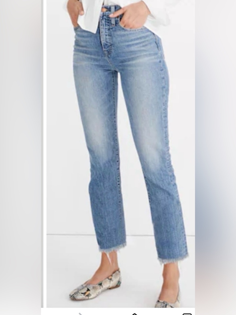 Madewell The Perfect Vintage Jean Sz 24 Medium Blue High-Rise Cropped Straight